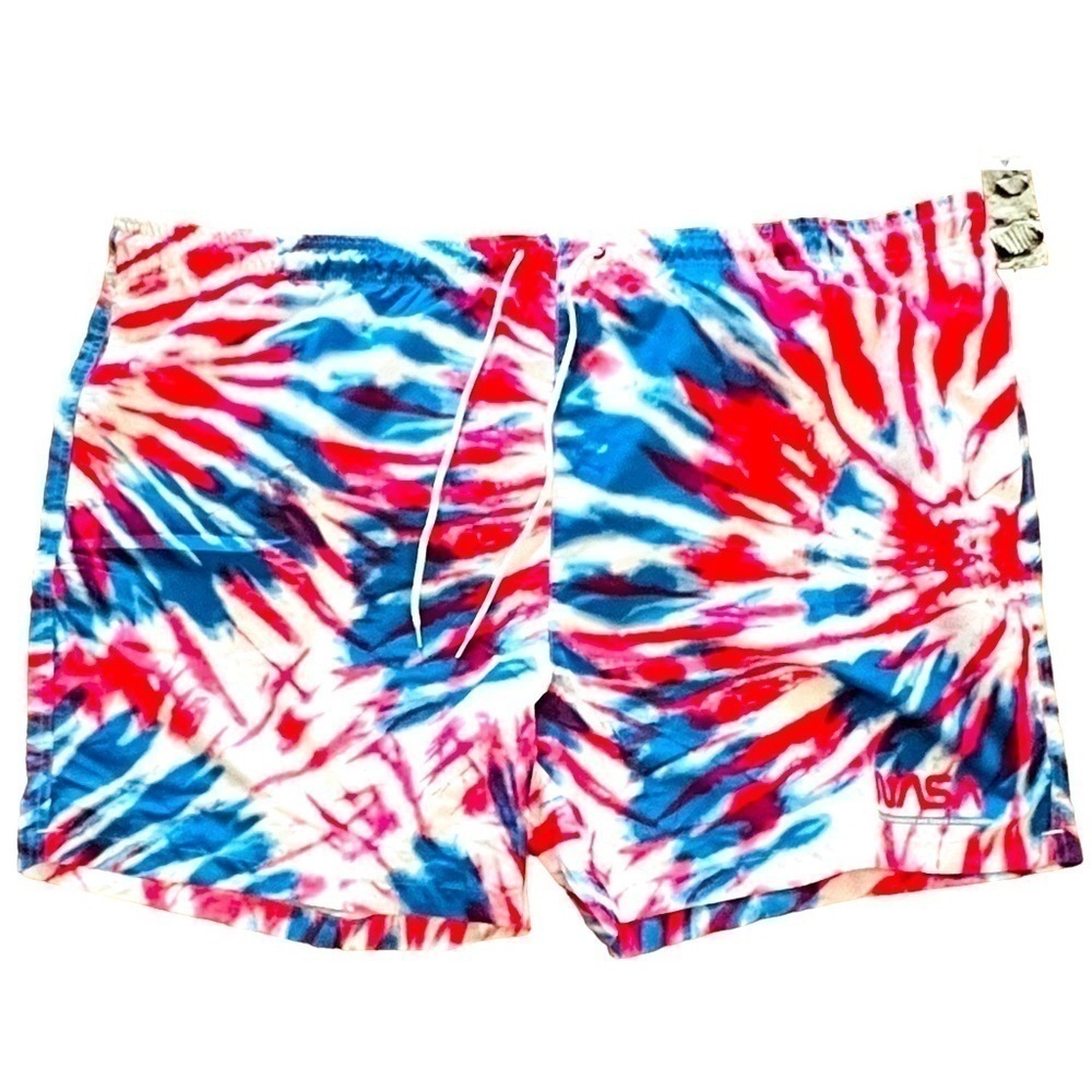 Aldrin Family Foundation Men's Nasa Tie-Dye Red, White, Blue Swimsuit Size: 4XL